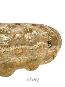 Vintage Seguso Murano Art Glass Powder Box Gold & Silver Leaf Bullicante 1950s