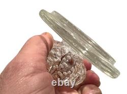 Vintage Seguso Murano Art Glass Powder Box Gold & Silver Leaf Bullicante 1950s