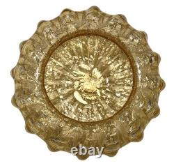 Vintage Seguso Murano Art Glass Powder Box Gold & Silver Leaf Bullicante 1950s