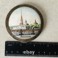 Vintage Silver 875 Ladies Powder box Enamel Leningrad