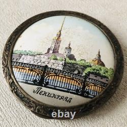 Vintage Silver 875 Ladies Powder box Enamel Leningrad