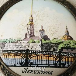 Vintage Silver 875 Ladies Powder box Enamel Leningrad