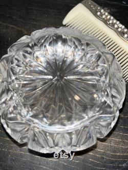 Vintage Silver-Plated Ornate Vanity powder container dresser decor or bathroom container and Comb Art Nouveau Unknown maker