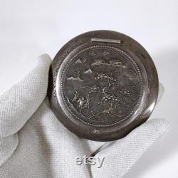 Vintage Silver Powder Box. Vietnam 1950s. Silver 875. Weight 76 g