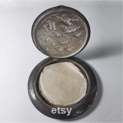 Vintage Silver Powder Box. Vietnam 1950s. Silver 875. Weight 76 g