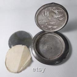 Vintage Silver Powder Box. Vietnam 1950s. Silver 875. Weight 76 g