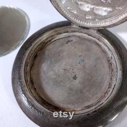 Vintage Silver Powder Box. Vietnam 1950s. Silver 875. Weight 76 g