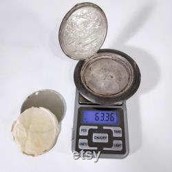 Vintage Silver Powder Box. Vietnam 1950s. Silver 875. Weight 76 g