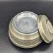 Vintage Silver Tone Musical Powder Box with Faux Pearl Details - WORKS