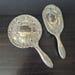 Vintage Silver Vanity 2 Piece Set Hand Mirror and Brush