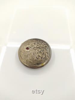 Vintage Silver plated Round Powder Puff Box (No Powder Or Puff) Powder Box VTG Compact body powder box. Vintage face powder box
