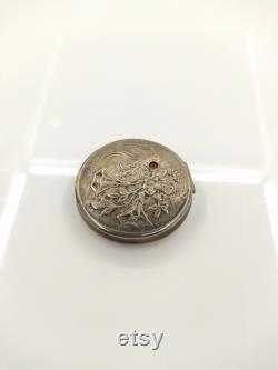 Vintage Silver plated Round Powder Puff Box (No Powder Or Puff) Powder Box VTG Compact body powder box. Vintage face powder box