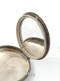 Vintage Silver plated Round Powder Puff Box (No Powder Or Puff) Powder Box VTG Compact body powder box. Vintage face powder box