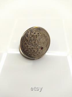 Vintage Silver plated Round Powder Puff Box (No Powder Or Puff) Powder Box VTG Compact body powder box. Vintage face powder box