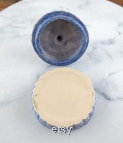 Vintage Sitzendorf German Porcelain Crinoline Lady Powder Box in Purple, Dressing Table Trinket Powder Pot Box, 1920's 1930's Germany