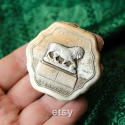 Vintage Soviet Lion Statue powder box, Leningrad pill case