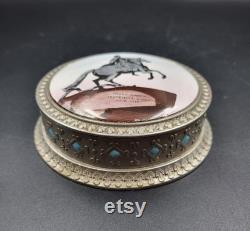 Vintage Soviet Powder Box Hand-Painted Enamel, Peter the Great