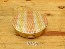 Vintage Sterling Tri Colored Makeup Powder Box