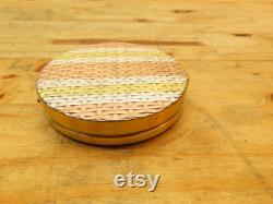 Vintage Sterling Tri Colored Makeup Powder Box