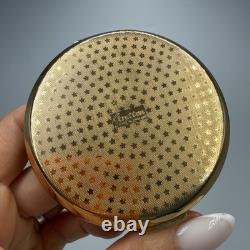 Vintage Stratton Mini Convertible Powder Compact Mirror Enamel Flower England