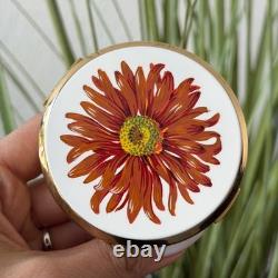Vintage Stratton Mini Convertible Powder Compact Mirror Enamel Flower England