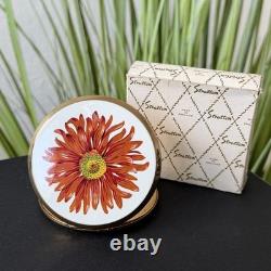 Vintage Stratton Mini Convertible Powder Compact Mirror Enamel Flower England