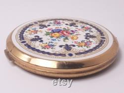 Vintage Stratton Powder Case made in England, Floral Motif Powder Compact,