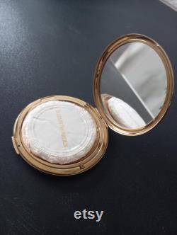 Vintage Stratton powder box makeup with mother of pearl lid and Elizabeth Arden puff