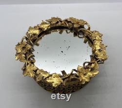 Vintage Stylebuilt Gold Filigree Powder Trinket Box Hollywood Regency Decor