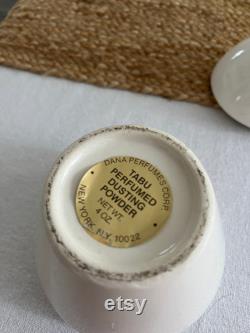 Vintage Tabu perfumed dusting powder jar Dana Perfumes