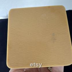 Vintage Talc Powder Refillable Dispenser Butter Yellow, Blue, White Flower