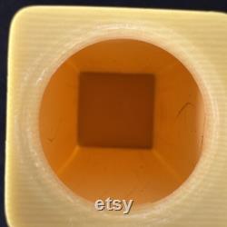 Vintage Talc Powder Refillable Dispenser Butter Yellow, Blue, White Flower