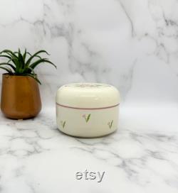 Vintage Teleflora Pink Tulip Lidded Powder Box