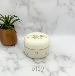 Vintage Teleflora Pink Tulip Lidded Powder Box
