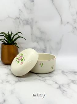 Vintage Teleflora Pink Tulip Lidded Powder Box