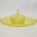 Vintage Tiffin Milady Uranium Glass Vanity Tray and Powder Box