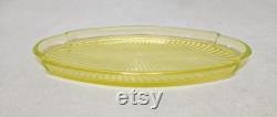 Vintage Tiffin Milady Uranium Glass Vanity Tray and Powder Box