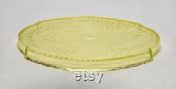 Vintage Tiffin Milady Uranium Glass Vanity Tray and Powder Box