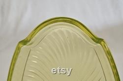 Vintage Tiffin Milady Uranium Glass Vanity Tray and Powder Box