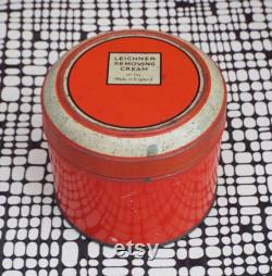 Vintage Tin Leichner Removing Cream No. 251 Tin Art Deco 1920's 1930's Tin Vanity Storage Theatrical Make-Up Face Cleanser Skin Cleanser