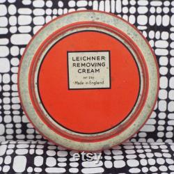 Vintage Tin Leichner Removing Cream No. 251 Tin Art Deco 1920's 1930's Tin Vanity Storage Theatrical Make-Up Face Cleanser Skin Cleanser