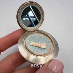 Vintage USSR Silver 875 Compact Powder Box Compact Make Up Perfume Flask Bottle