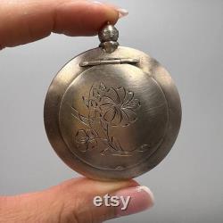 Vintage USSR Silver 875 Compact Powder Box Compact Make Up Perfume Flask Bottle