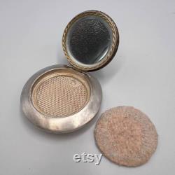 Vintage USSR Silver 875 Compact Powder Box Compact Make Up Perfume Flask Bottle