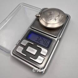 Vintage USSR Silver 875 Compact Powder Box Compact Make Up Perfume Flask Bottle