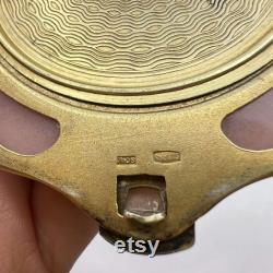 Vintage USSR Soviet Women's Gilt Silver 875 Compact Powder Box Shell Mirror Signed 92 gr