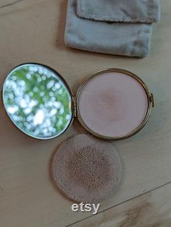 Vintage Ultima II Maroon Enamel Compact P 62 Revlon Translucent Pressed Powder and Original Velvet Sack