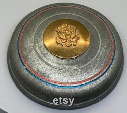Vintage United States Army Motif Musical Box-Powder Puff Box