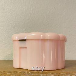 Vintage Vanitee by Menda Pink Plastic Powder Box Hinged Lid with Roses on Top