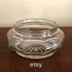 Vintage Vanity Dresser Glass Powder Jar with Pearlized Bakelite or Celluloid Lid, 1930s or 1940s